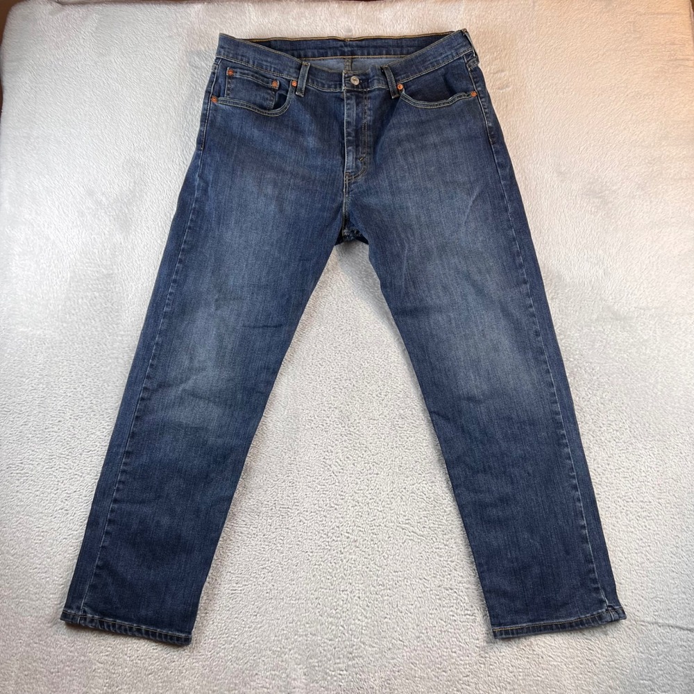 Levis 502 Taper Fit Mens Jeans W36 L30 fits 36x28 Medium Wash Blue Denim
